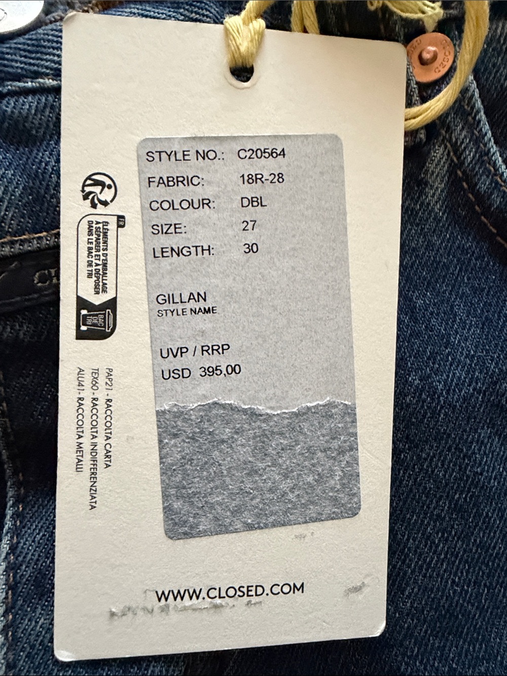Closed Wide-Leg High-Rise Jeans in Faded Blue Denim - Picture 8 of 8